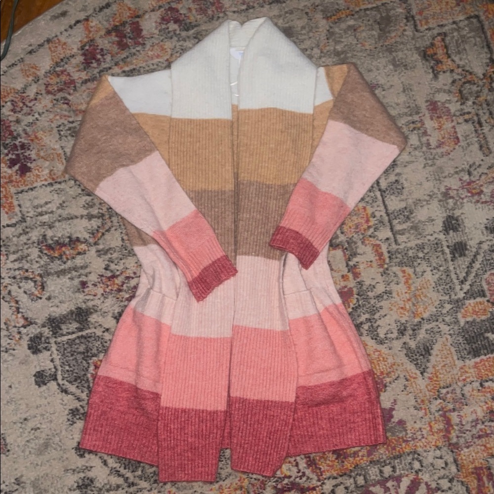 Colorful Striped Knit Cardigan